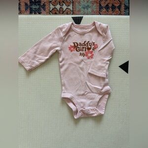 Carter’s|Baby girl light Pink long sleeve bodysuit “Daddy's Girl' boho retro•3M